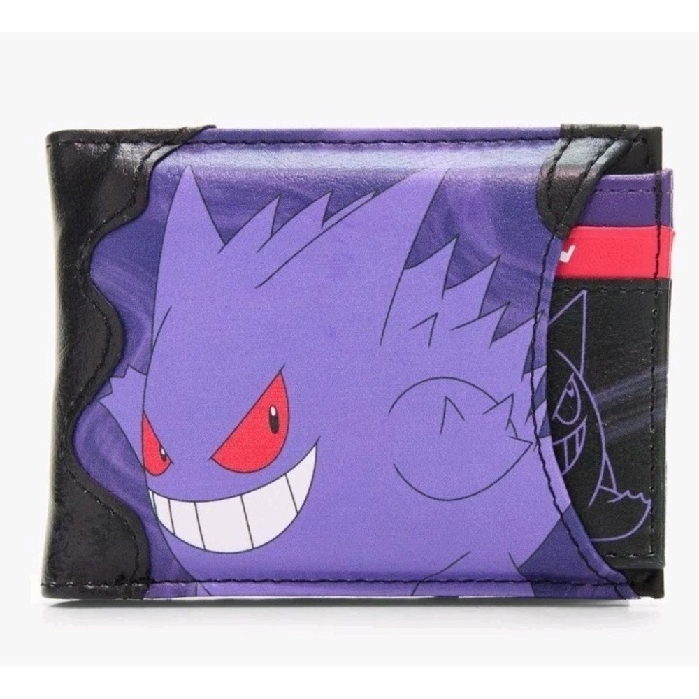 Pokémon Gengar Pokedex #0094 Bifold Wallet & Cardholder Purple NEW